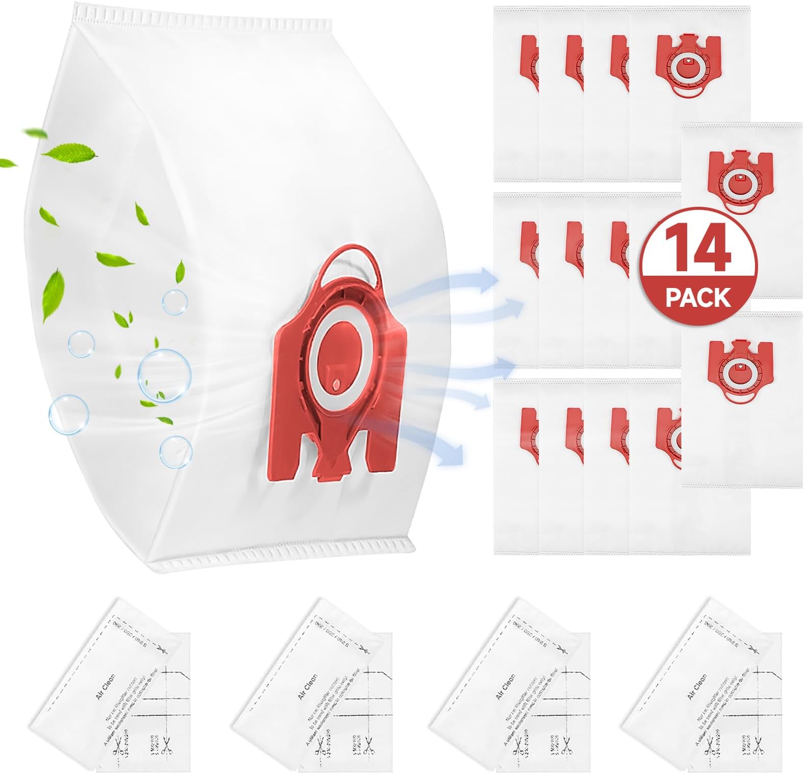 14 Pack FJM Vacuum Dust Bags Replacements for Miele Hoover 3D Efficiency Bags Compact C2, C1