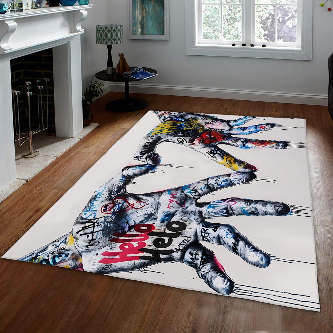 Tapis créatifs peints à la main street graffiti 200x300cm fin antidérapant