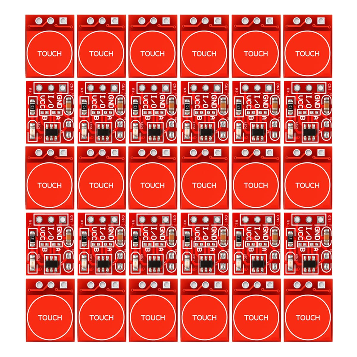 Gebildet 30 szt. Moduł Przycisku Dotykowego TTP223, Czujnik Pojemnościowy z Trybem Samoblokowania i Chwilowym, Wyjście Wysokiego/Niskiego Poziomu (2.5V-5.5V, 15 x 11 mm)