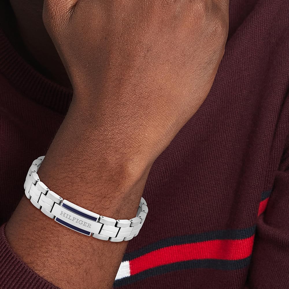 Tommy Hilfiger Biżuteria męska bransoletka ogniwowa ze stali nierdzewnej i żółtego złota, Jeden rozmiar, Stal nierdzewna, Bez kamieni szlachetnych