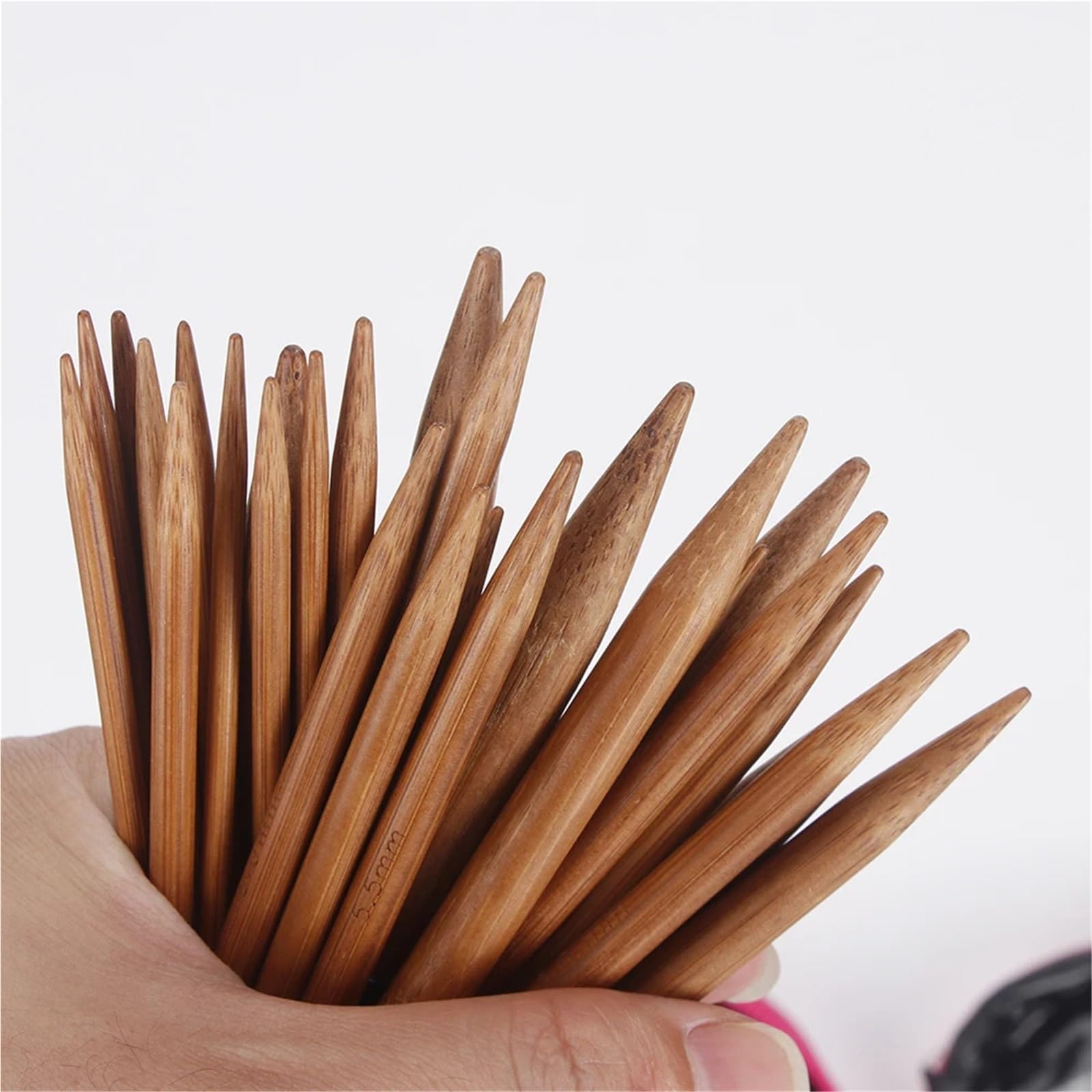 Agujas de Tejer Juego de 13 pares agujas tejer circulares bambú intercambiables for entusiastas del tejido