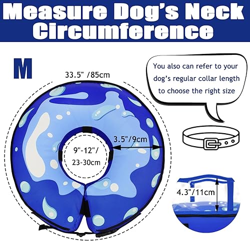 Miniatura 4 de BARKLESS Cono de perro, collar de dona suave para perro después de la cirugía para perros pequeños, medianos y grandes, cono inflable para perro con