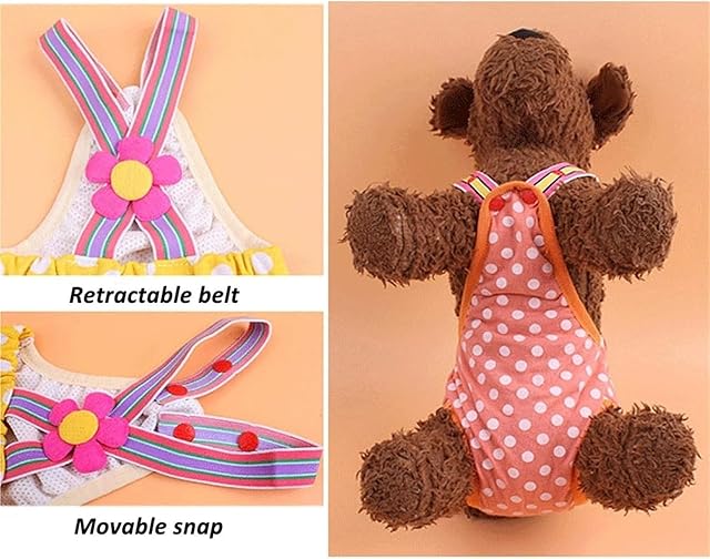Foto 5 de 7 de Pañales Reutilizables para Cachorros Braguitas Fisiológicas Pañales Menstruales con Tirantes Pantalones…