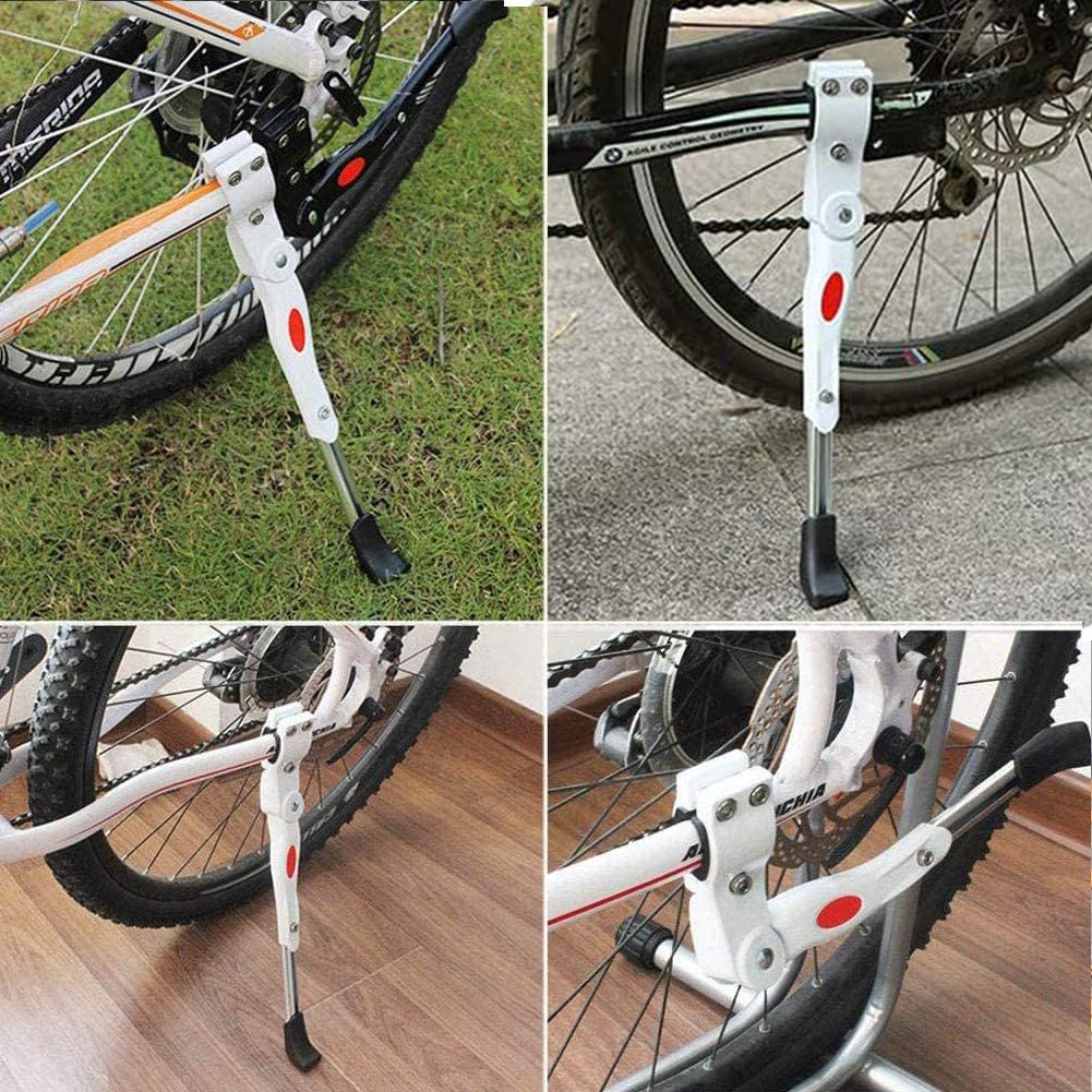 Podpórka rowerowa biała, wysokiej jakości podpórka rowerowa, regulowana wysokość, aluminiowy tylny boczny stojak rowerowy, do roweru, roweru szosowego, roweru górskiego