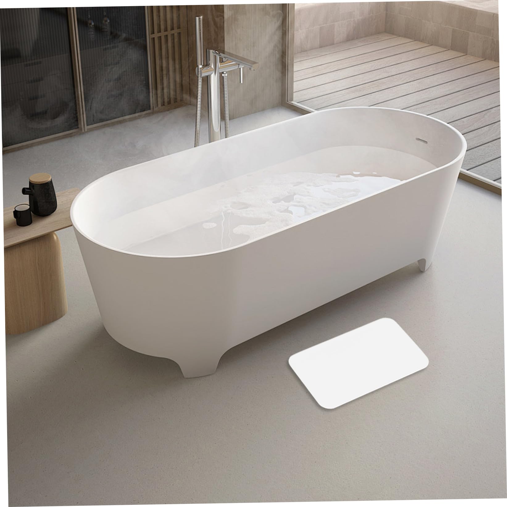 Alfombrilla de baño de Piedra de diatomita 17 7x13 8 Pulgadas 30s Alfombrilla de Piedra de baño Absente instantánea de Secado rápido con Almohadilla anslizant