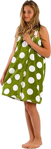 Toalla de spa de algodón para niñas, toalla envolvente para el cuerpo, piscina, playa y ducha, verde, pequeña