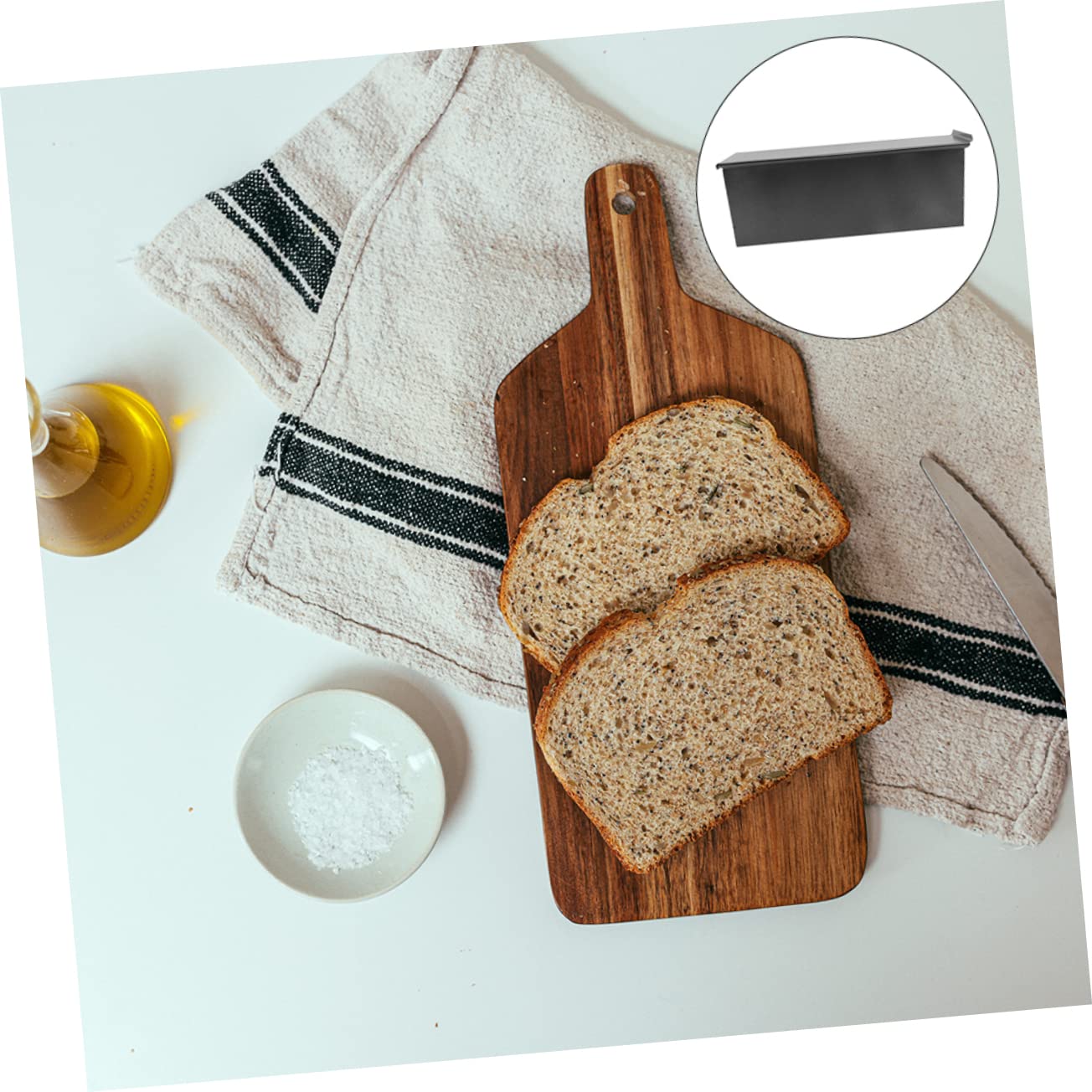 Alipis Antihaft Beschichtete Backform aus Eisen mit Deckel Praktische Toastbackbox für Einfaches Entformen und Tragbares Backen von Brot und Toast in Küche