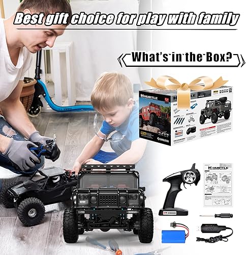 Miniatura 4 de FUUY Coche a control remoto a escala 112 autos RC H1 todo terreno camión todoterreno pasatiempo camión RC de 20  kmh 74 V600 mAh camión remoto