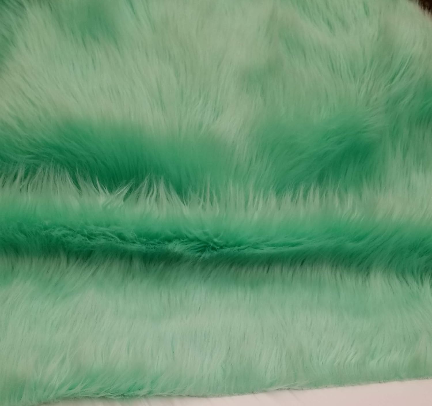 Shaggy Fabric Color Mint, 60" Wide, Sold by Yard