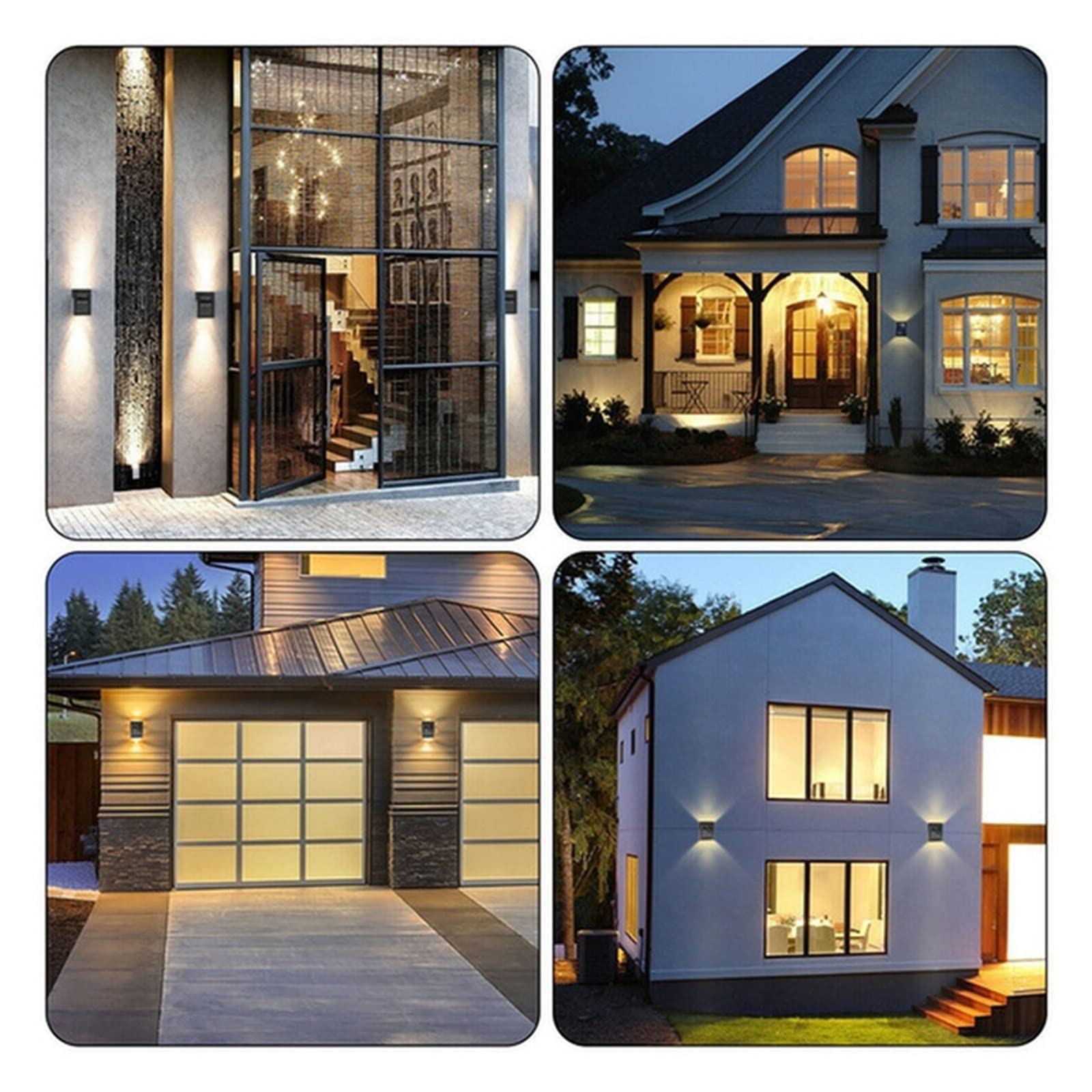 Ogrodowe lampy solarne zewnętrzne, uliczne lampy ścienne zasilane energią słoneczną, wodoodporna lampa solarna, ogrodowe dekoracyjne lampy solarne w górę i w dół