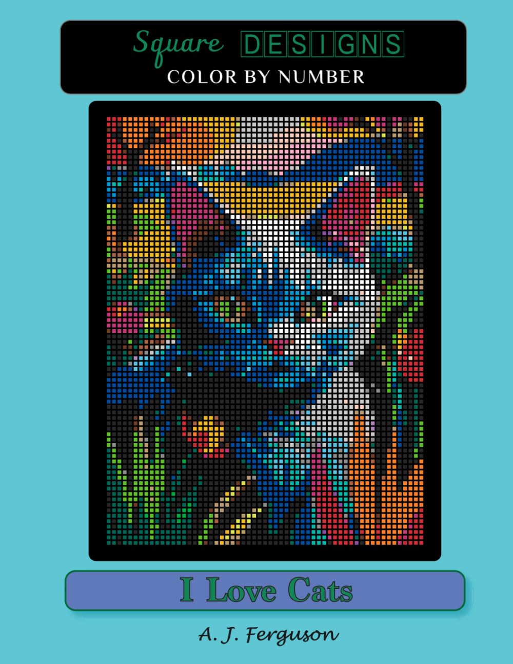 I Love Cats Color by Number book - Premium paper