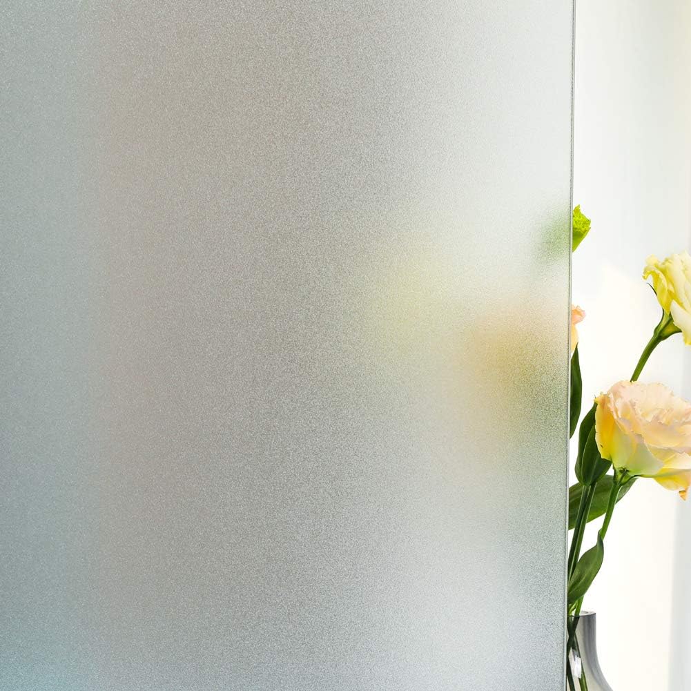 Frosted Window Film,Privacy Static Cling Glass Door Film,Removable Stained Glass Anti UV Window Cling for Bathroom,Office,Meeting Room,Bedroom Security and Decoration,17.5 inches by 78.7 inches
