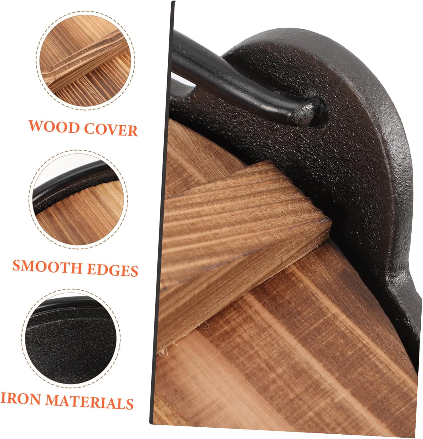 Zerodeko Uncoated Cast Iron Soup Pot with Lid Japanese Style Stew Pan for Outdoor Camping and Household Use Smooth Surface Saucepan for Stewing Stir Frying and Boiling