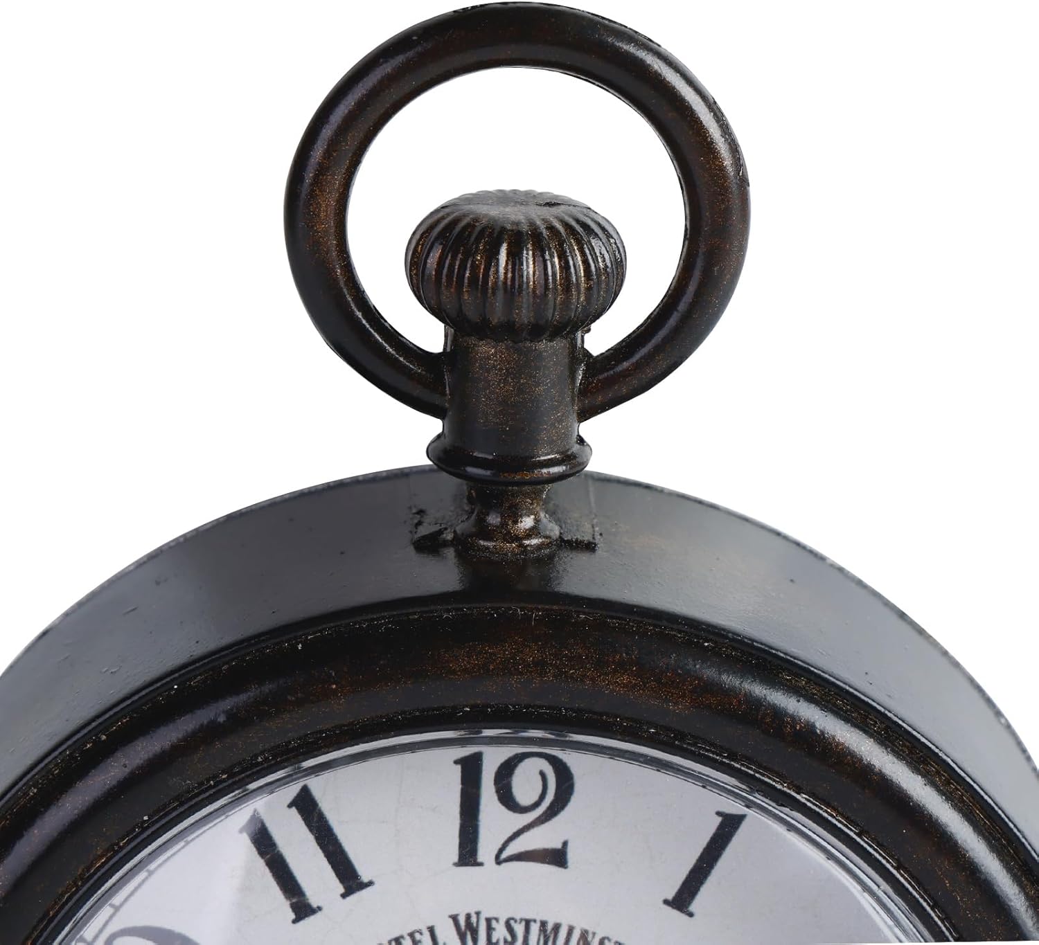 NIKKY HOME Small Vintage Black Wall Clock 4.6 Inch, Retro Metal Round Battery Operated Silent Analog Clock for Kitchen Bathroom Living Room Bedroom Office