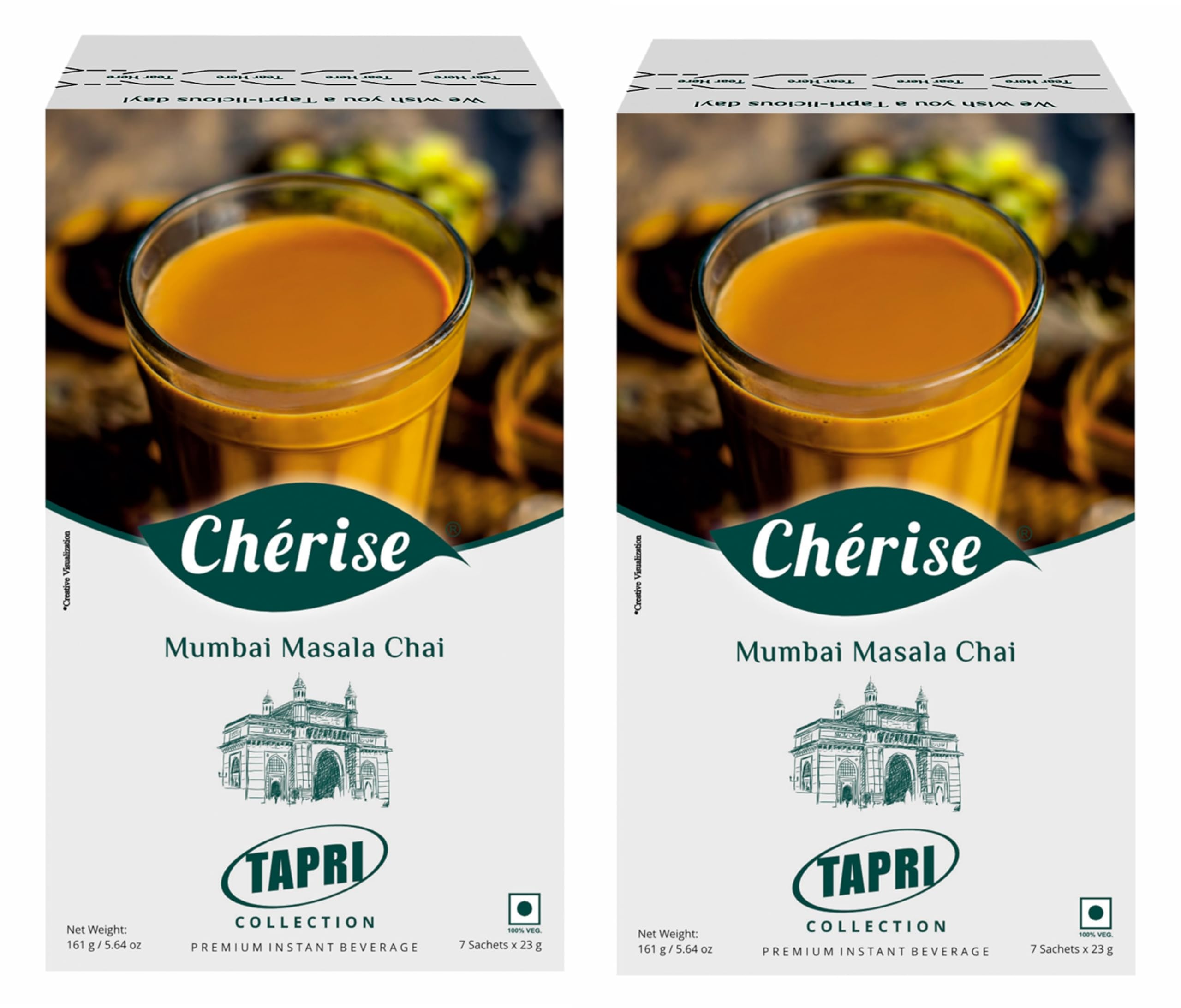 Cherise Instant Masala Tea Premix Sachets Chai Combo Pack of 2 | 23g x 14 Sachets (Pack 2) - Mumbai Masala Chai Ready to Mix Chai Masala Powder - Ginger, Cardamom, Cinnamon & Cloves | Desi Chai (B0CWL1Z8PD) Amazon Price History, Amazon Price Tracker