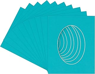 CountryArtHouse Aquamarine Blue Acid Free 24x30 Oval Picture Frame Mat with White Core Bevel Cut for 20x24 Pictures - Fits 24x30 Frame - Pack of 1 Matboard Show Kit With Acid Free Backing & Clear Bag