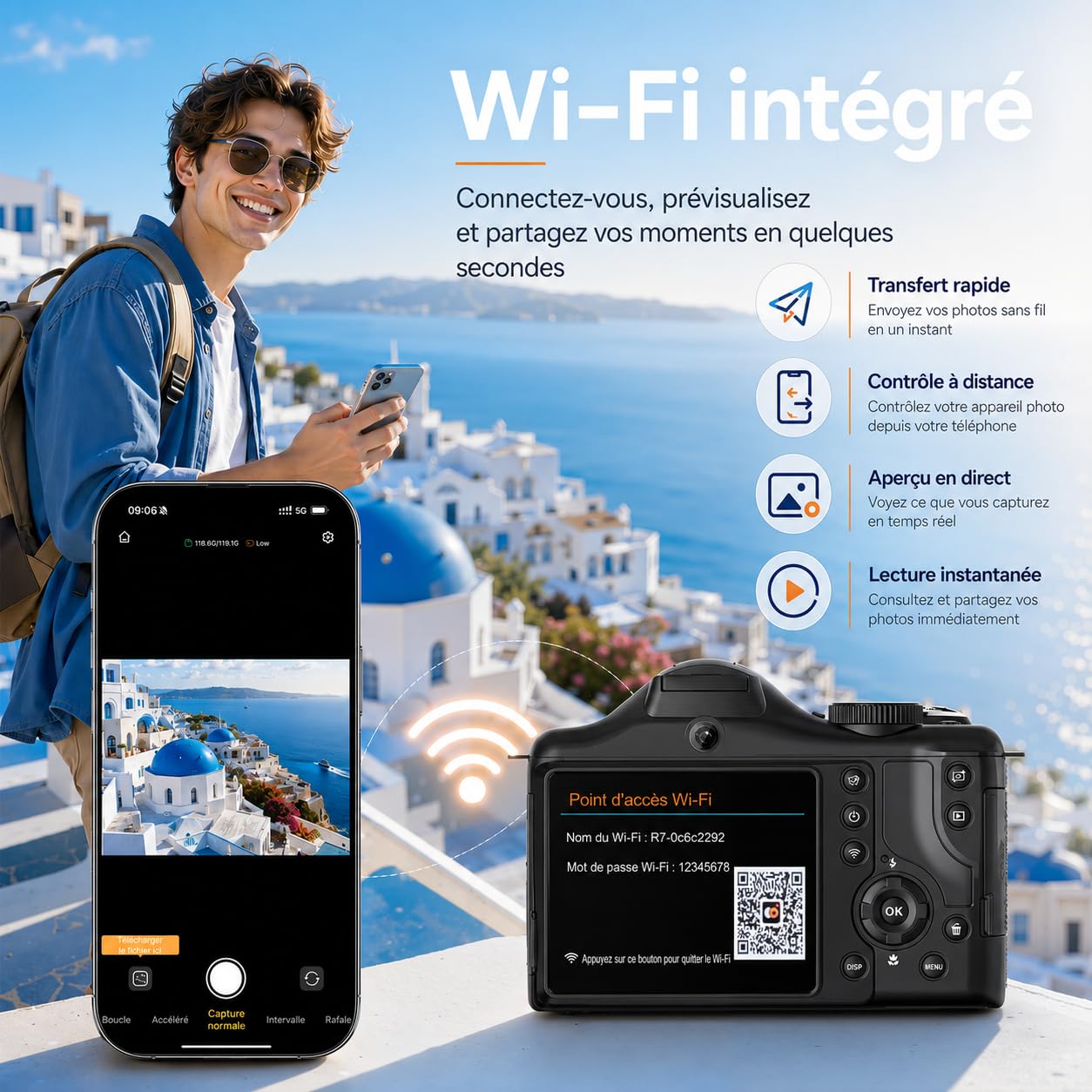 Cámara Digital 8K 75MP con WiFi Doble Lente Selfie para Vlogs Principiantes
