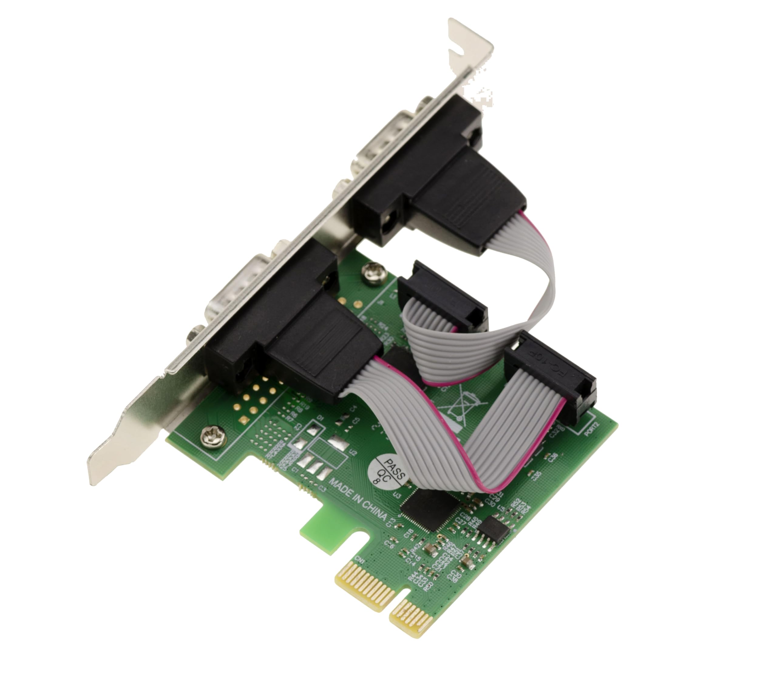 KALEA-INFORMATIQUE Carte contrôleur PCI Express PCIe Série RS232 2 Ports avec Chipset ASIX avec équerres Low et High Profile