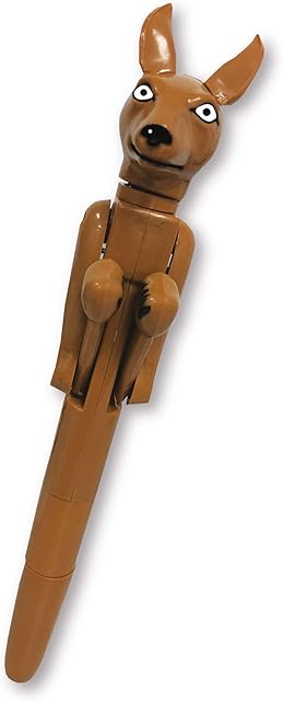 Mighty Writer - Kangaroo from Deluxebase. Funny Animal Boxing Pen. Black ballpoint novelty stationery for kids