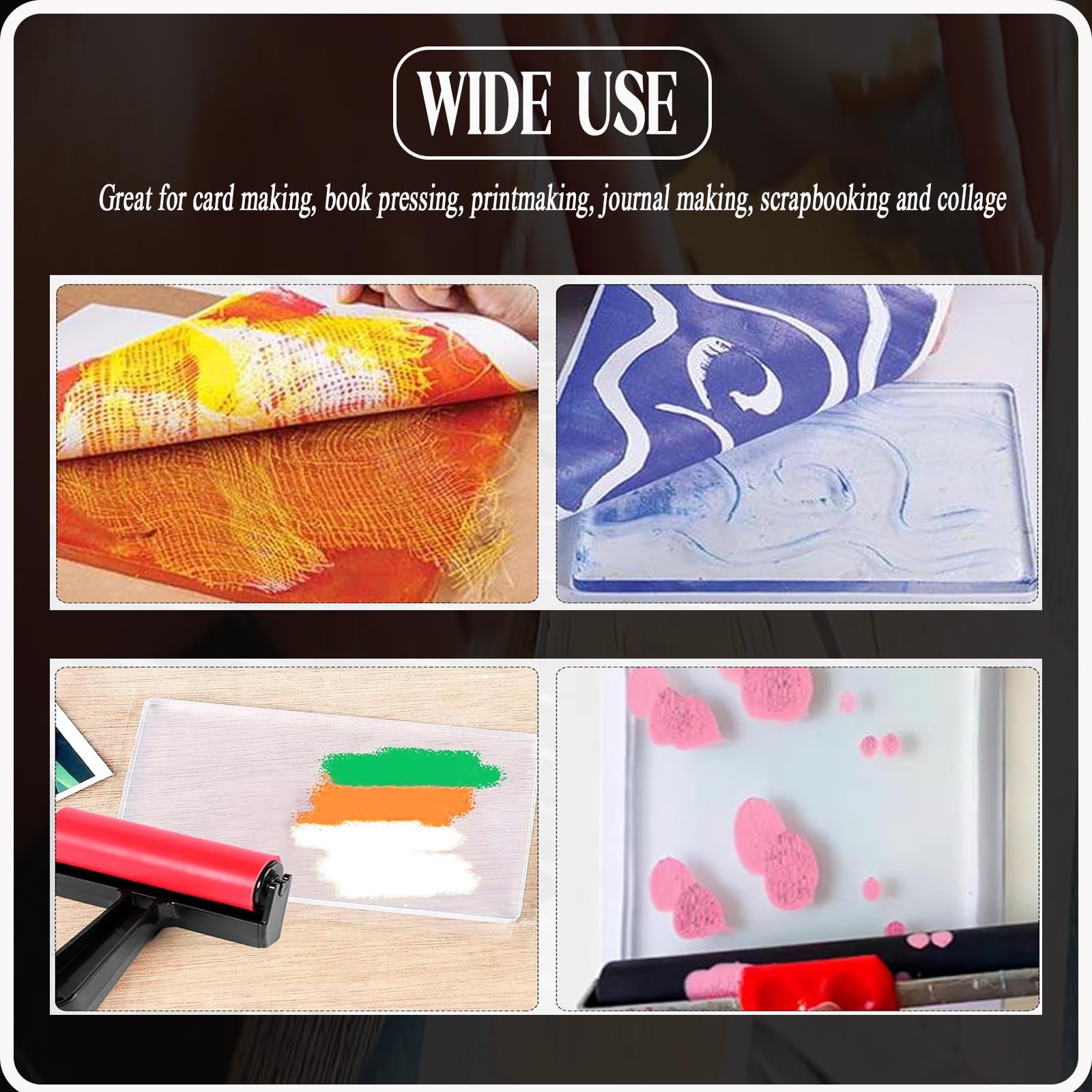 Piastra di stampa in gel, 8 x 10 pollici, piastra in gel impermeabile, piastra di stampa riutilizzabile, piastre in gel per arte e artigianato, diario, decorazione per la casa (A)