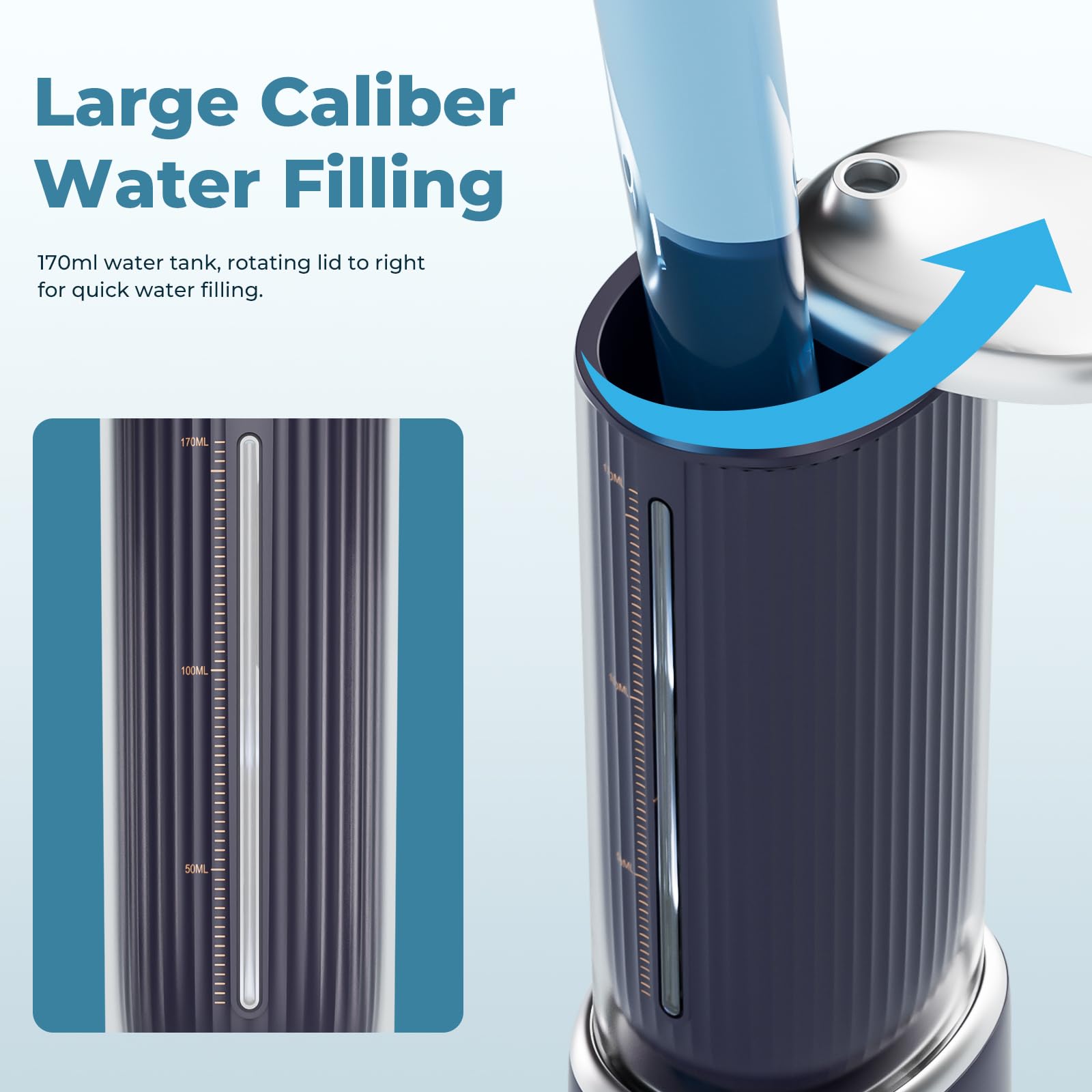 Irrigador dental de agua, irrigador bucal inalámbrico con 5 modos recargables, IPX7, impermeable, limpiador de hilo dental de viaje, limpieza profunda, púas de hilo dental