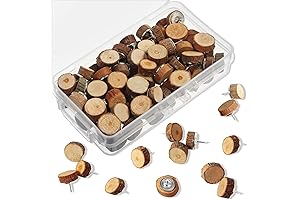 Sawysine 80 Pcs Wood Push Pins, a Decorative Assortment for Cork Boards,...