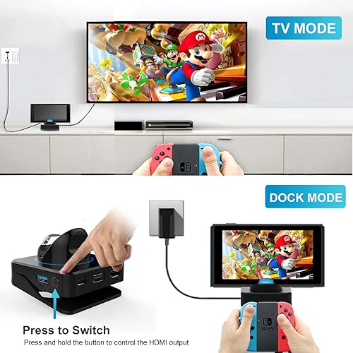 Miniatura 3 de Base para interruptor, estación de acoplamiento HDMI 4K Nintendo Switch para TVSwitch OLED, adaptador de TV portátil Nintendo Switch Base de carga