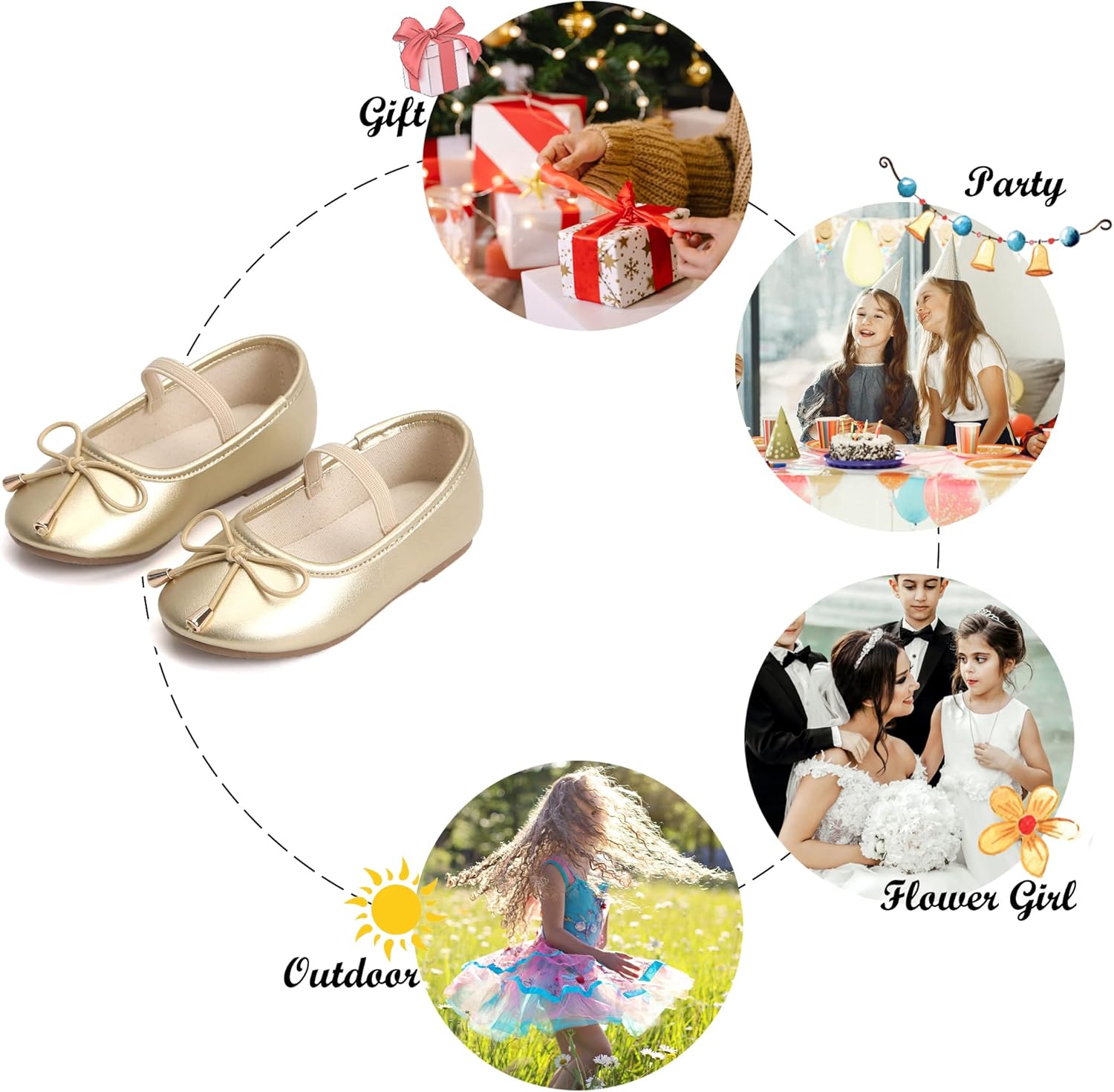 Felix & Flora Toddler Flower Girl Dress Shoes - Baby Girl Ballet Mary Jane Flats for Party School Wedding - Image 5