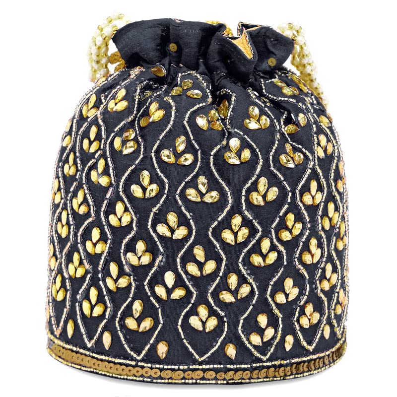Image of Aheli Potli Bag Gift for Women Handmade Evening Wristlet Handbag Stylish Bridal Purse Fashion Bag
