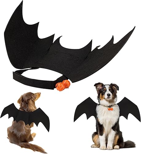 Alas de murciélago para perro de Halloween, lindo disfraz de perro, alas de murciélago para Halloween, collar de perro, alas de murciélago con