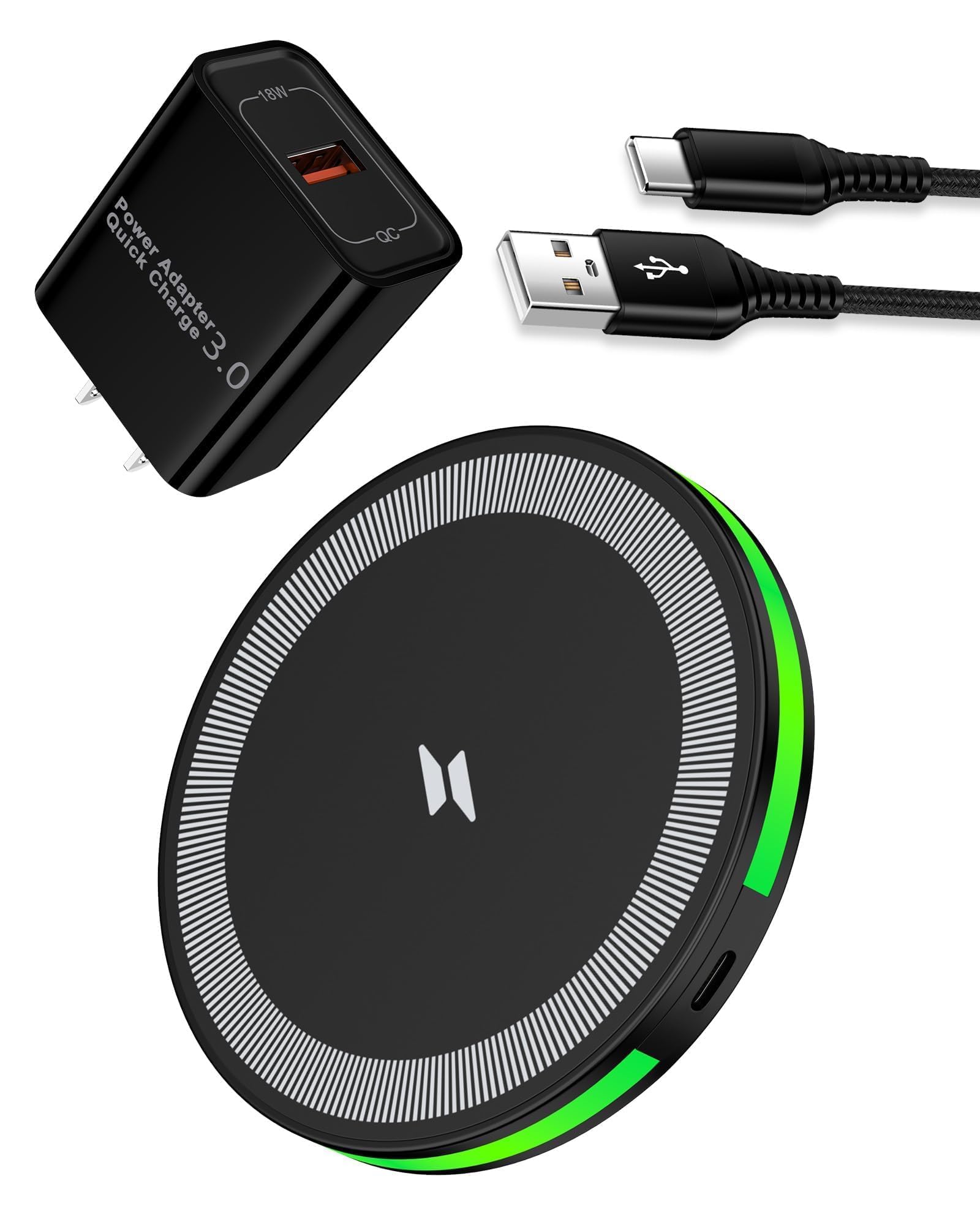 Caricatore wireless per Samsung Galaxy S25 FE/S25 Ultra/S25 Edge/S24 FE/S24 Ultra/Z Fold 7 6/Z Flip 7 6/S23/S22/S21,15W Android Pad di ricarica rapida wireless e adattatore di controllo