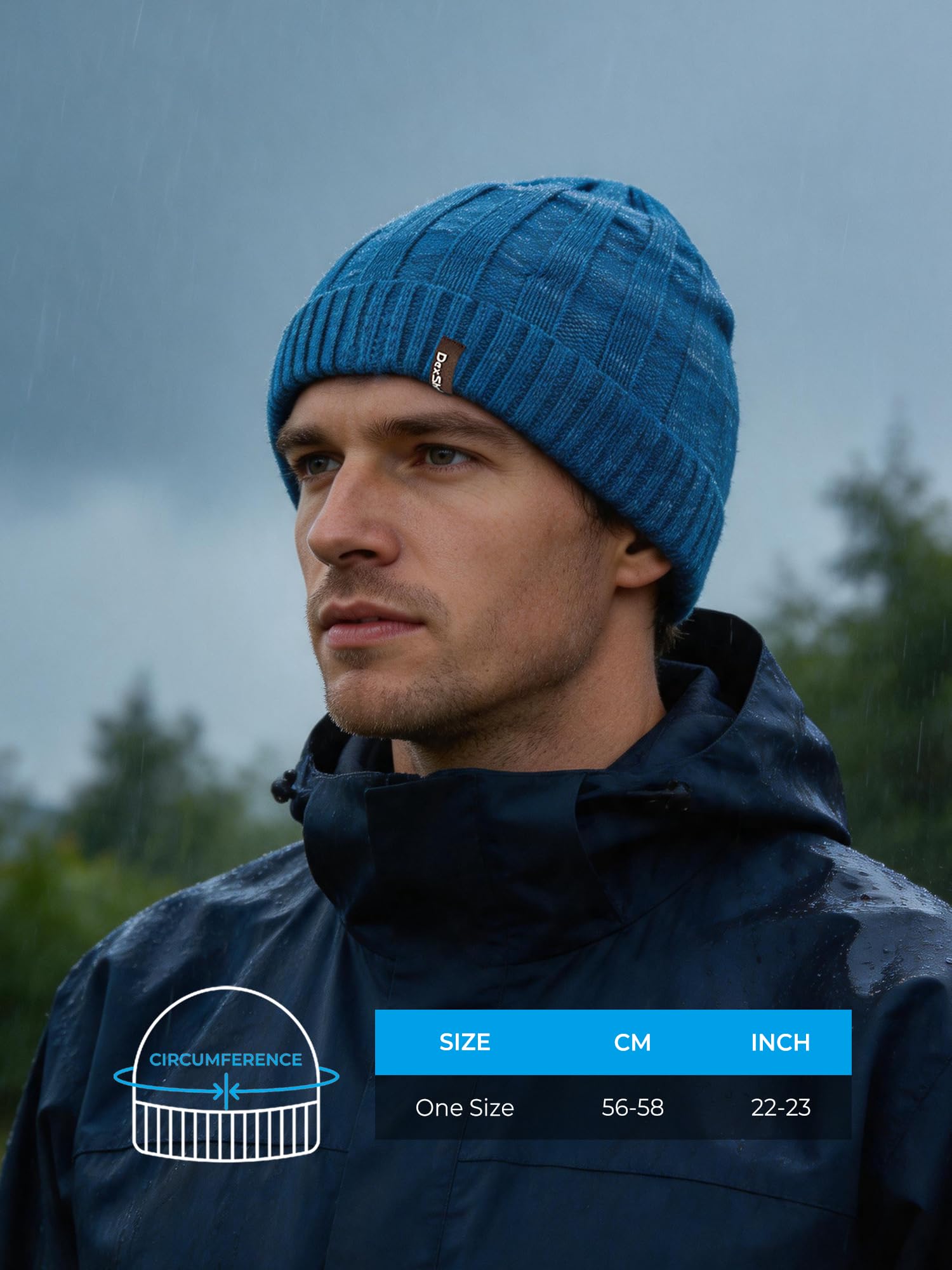 DexShell Bonnet imperméable pour homme et femme – Extérieur en tricot acrylique tendance avec doublure en polaire chaude et membrane respirante laminée à l'intérieur