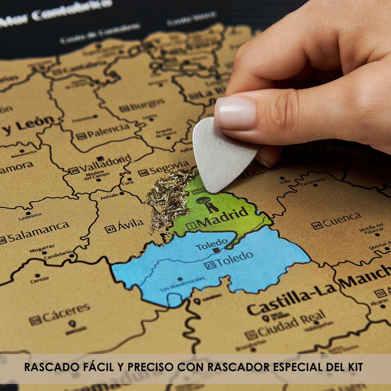 Grande Mapa de España Para Rascar - Mapa Para Marcar Viajes de España - Scratch off Spain Map - Scratchable Spain Poster