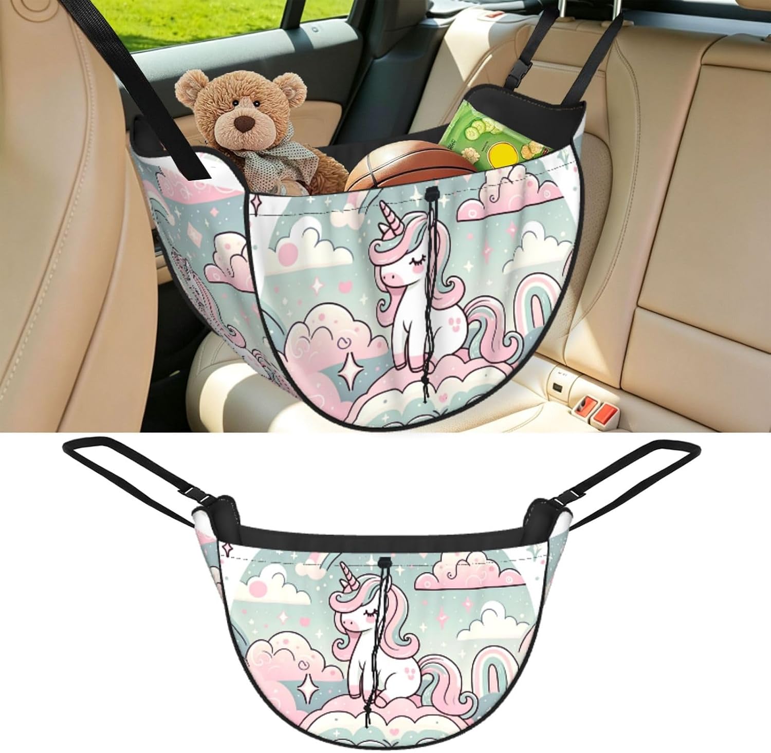 Augenstern Cute-Animal-Rainbow Car Backseat Organizer Bag For Road Trips