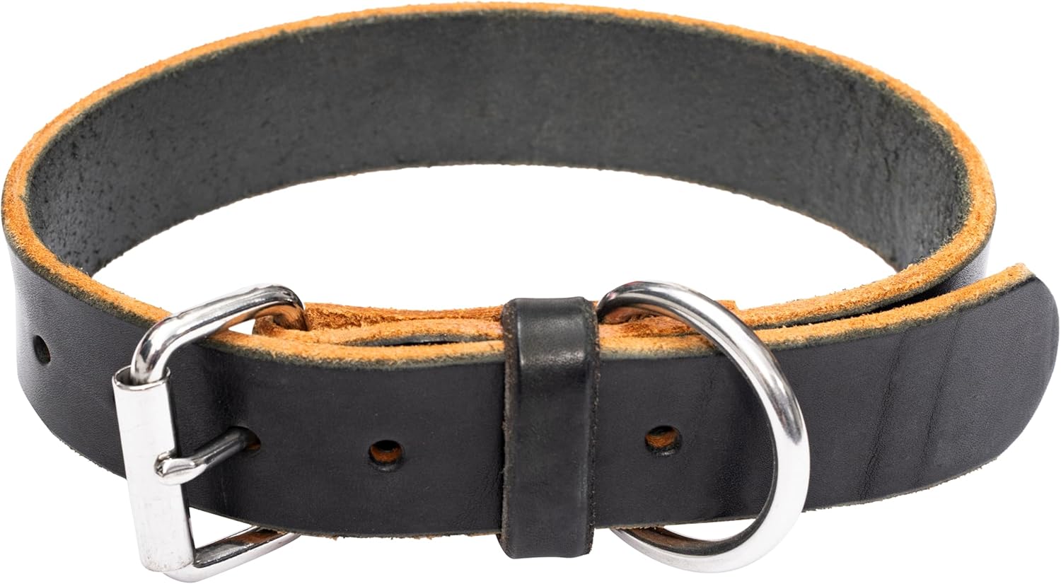 USA Made 1.5 Inch Wide Full Grain Leather Durable Dog Collar 12+ oz