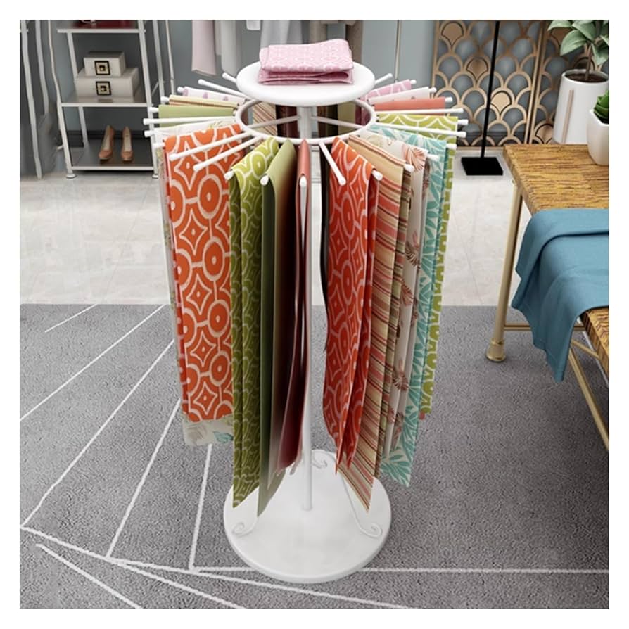 Amazon.com: GOCHUSX Freestanding Scarf Rack with 45 Rods