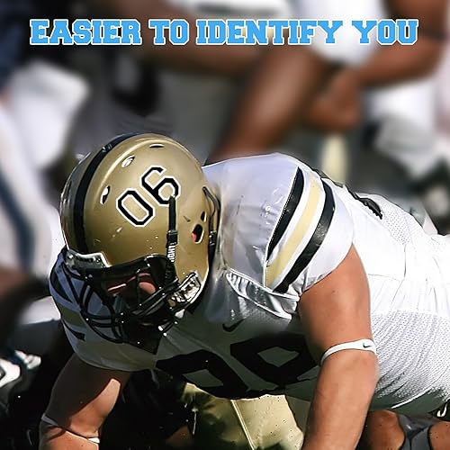 Miniatura 5 de 108 calcomanías de números de casco deportivo, calcomanías de números de casco de 1.5 pulgadas y calcomanías de bandera estadounidense de 2