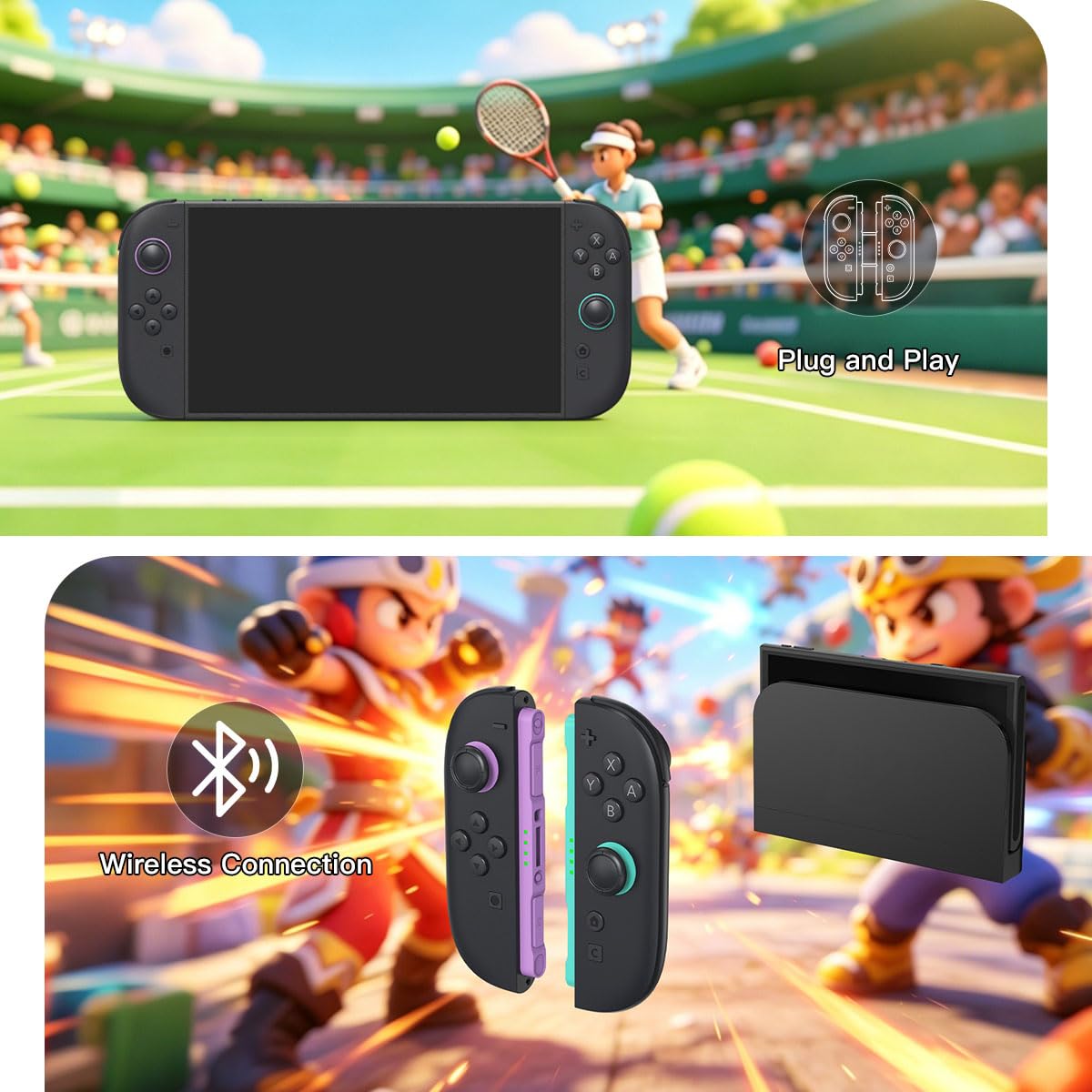 MOOGOLE Controller compatibile con Switch 2, controller wireless con doppia vibrazione/controllo del movimento