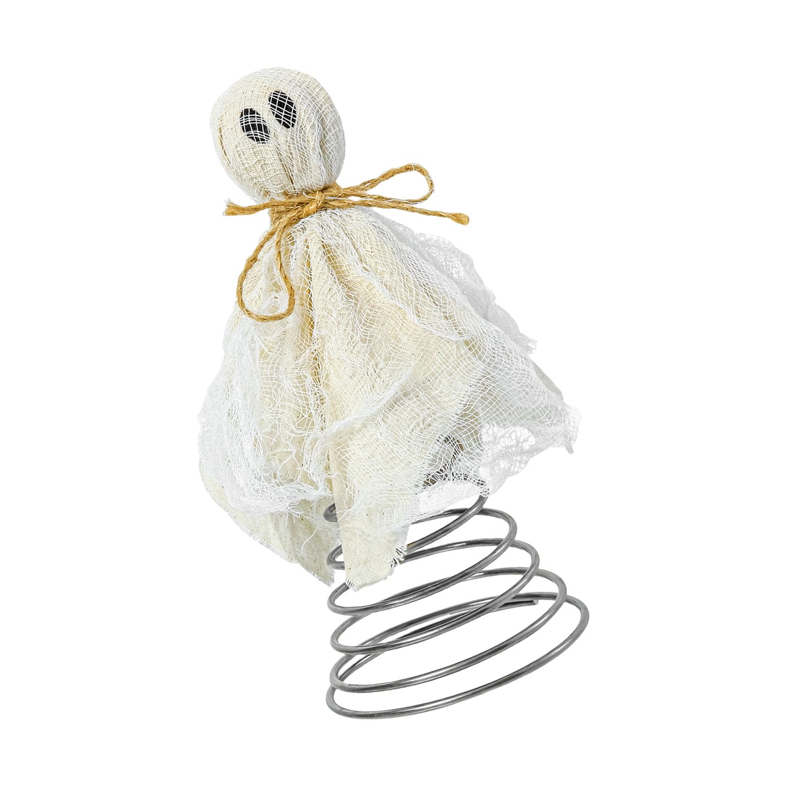 Halloween Decoration Ghostly Miniature Doll Tree Toppers with Metal Spring Base Christmas Treetop Table Centerpieces Halloween Tree Ghostly Ornament