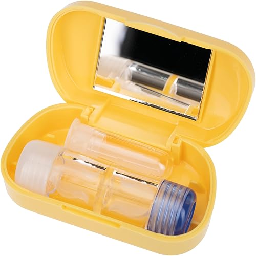 Sports Vision World Kit de viaje amarillo RGP lentes de contacto duras espejo RGP caso y removedor de succión
