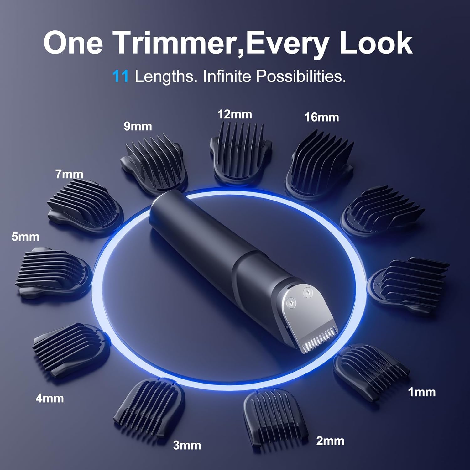 Beard Trimmer for Men, All-in-One Electric Razor & Hair Clipper, Waterproof Cordless Mustache Grooming Kit, Rechargeable Beard Hair Nose Ear & Body Trimmer, Face Shaver, Gifts for Men Husband Father - Image 3