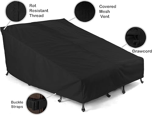 Miniatura 2 de Covermates Fundas dobles para tumbona, poliéster resistente, resistente a la intemperie, dobladillo con cordón, fundas para asientos y sillas, color