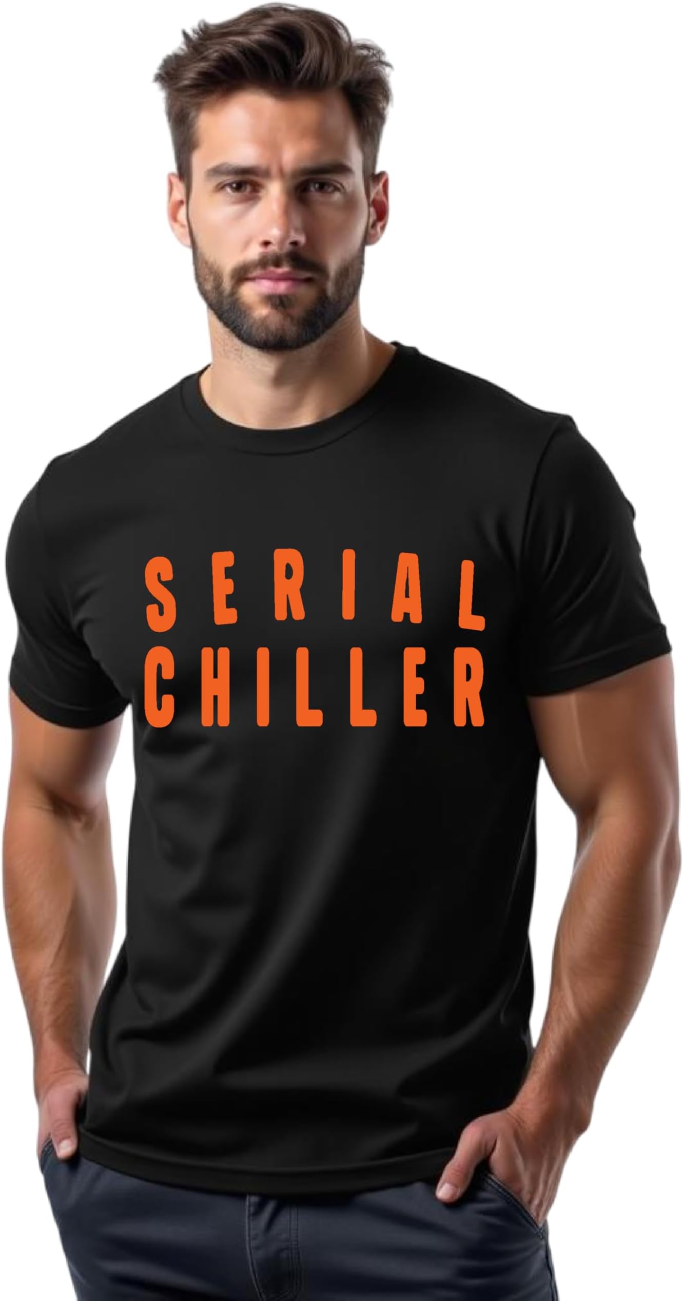 - Tshirt for Men Cotton Rich Solid Round Neck Regular Fit Half Sleeve T-Shirt