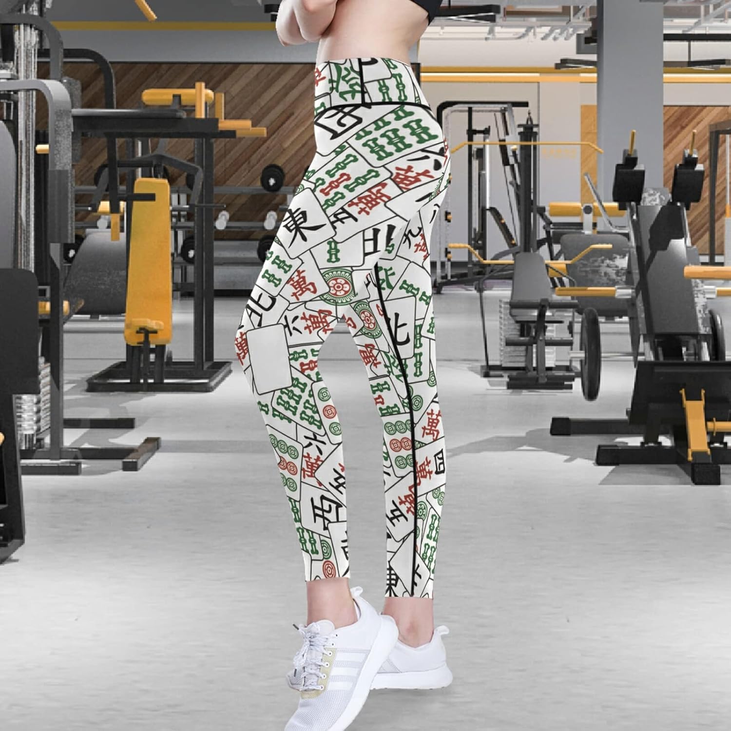 visesunny High Waist Yoga Pants with Pockets Stylish Modern Workout Leggings