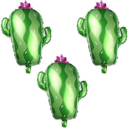 Miniatura 1 de Soochat Globos de papel de aluminio de Mylar de cactus para decoración de fiesta de cumpleaños, fiesta final mexicana, suministros de decoración de