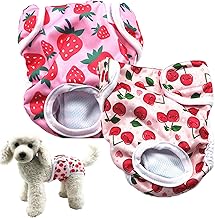 2 x Female Dog Diapers, Female Dog Diapers, Washable Female Dog Diapers, Reusable Hygienic Pants for Animals, for Heat Period, Fever or Incontinence (S)