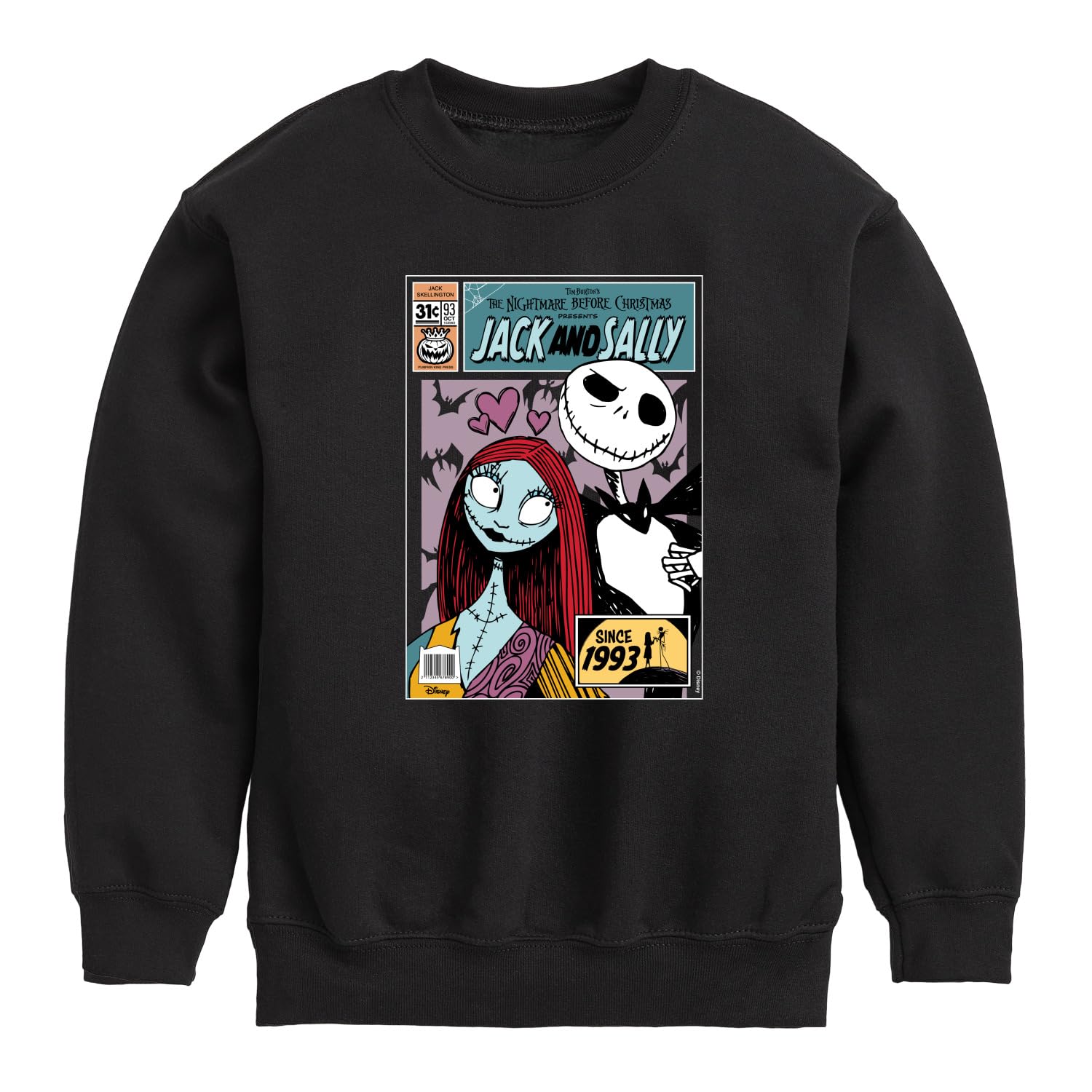 Disney - The Nightmare Before Christmas - Jack & Sally Since 1993 - Toddler & Youth Crewneck Fleece Sweatshirt