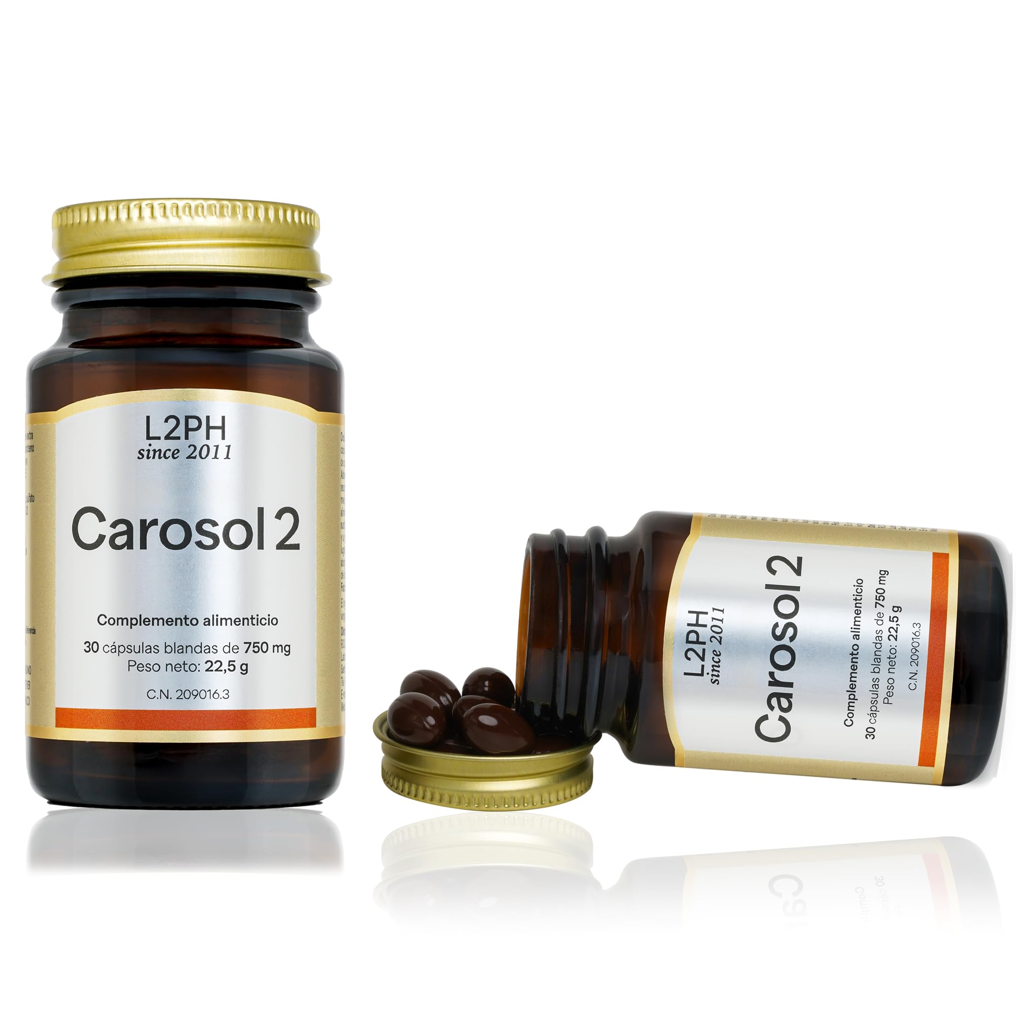 CAROSOL2 –Complemento Alimenticio para combatir la Alergia al Sol en Pieles tipo I y II (mejora la Protección Solar desde el Interior y Estimula la generación de Melanina) (30 Cápsulas).