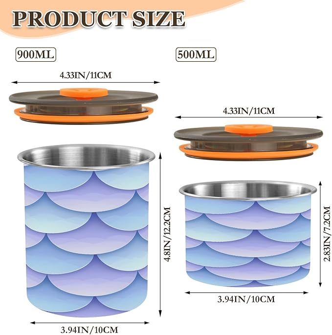 Almacenador de Alimentos ALAZA Azul Escama de Sirena 17 oz miniatura 3