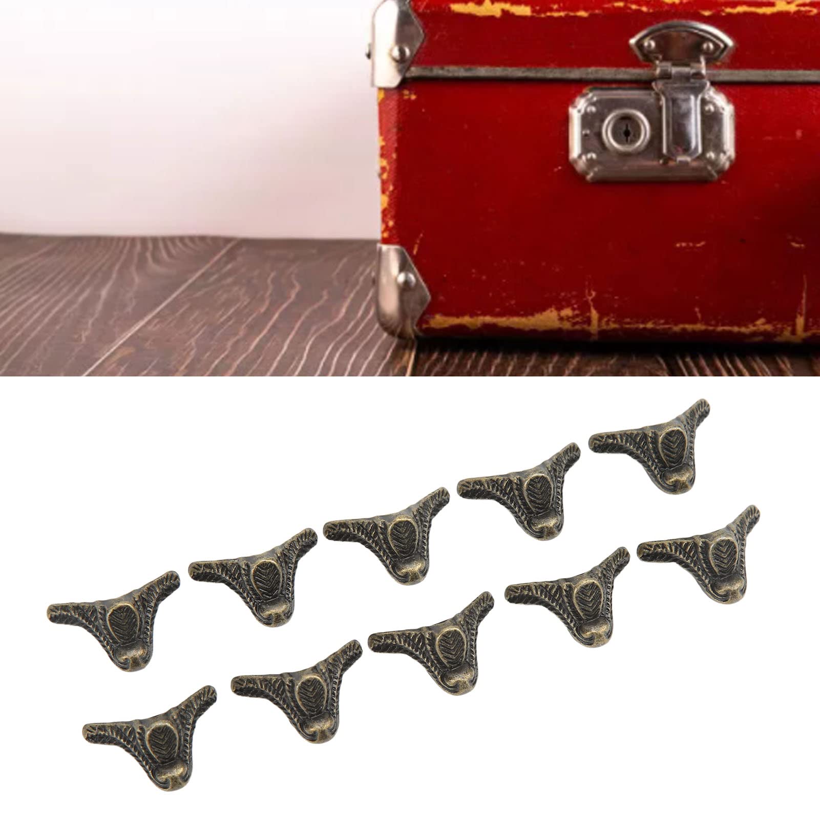 16PCS Pieds Décoratifs Pied D'angle Décoratif Pour Boîte à Bijoux Coins De Meubles En Metal Antique Boite De Rangement 96299549